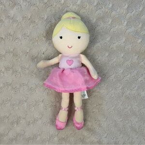 Just One You by Carter's Ballerina Baby Doll Plush Toy Pink Yellow Hair Rattle
